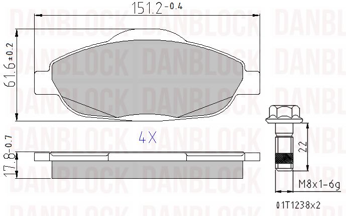 Brake Pad Set, disc brake (DB 510557)
