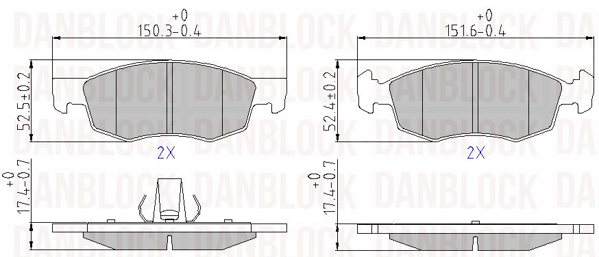 Brake Pad Set, disc brake (DB 510718)