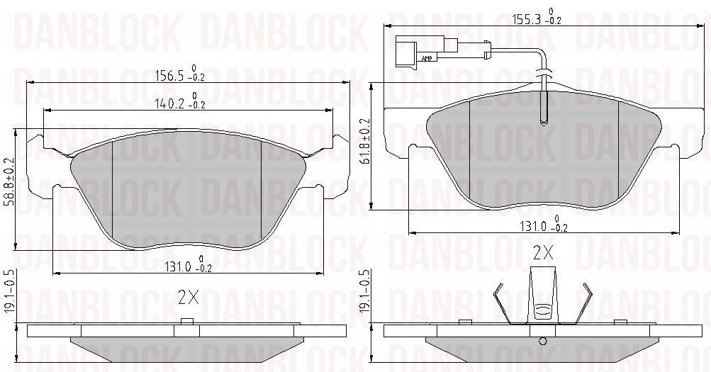 Brake Pad Set, disc brake (DB 510288)