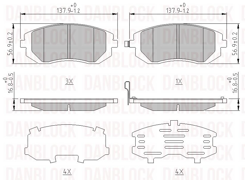 Brake Pad Set, disc brake (DB 510707)