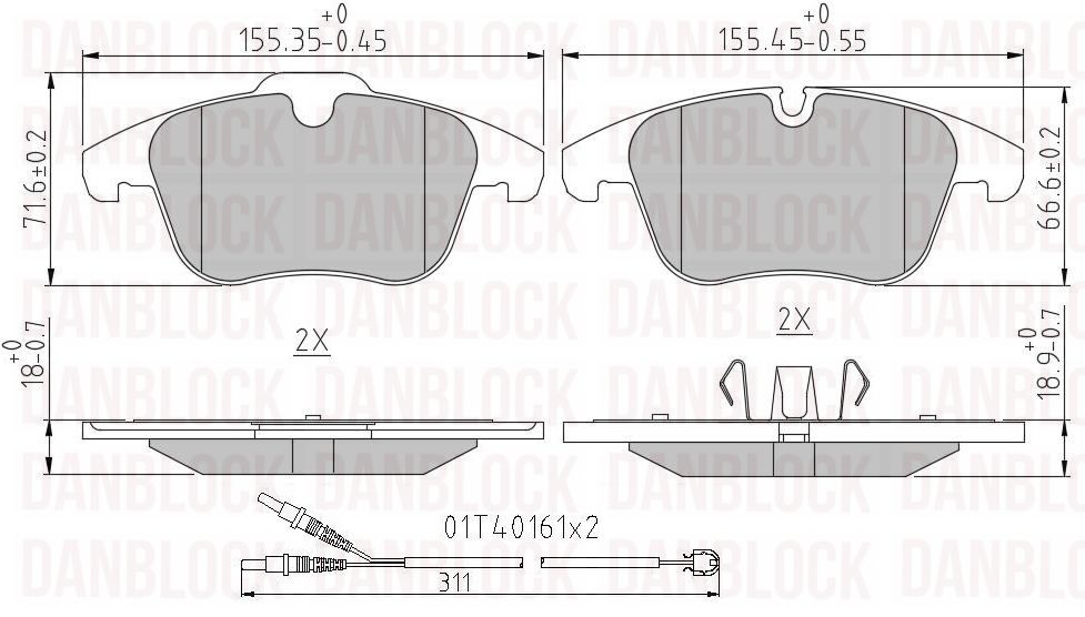 Brake Pad Set, disc brake (DB 510782)