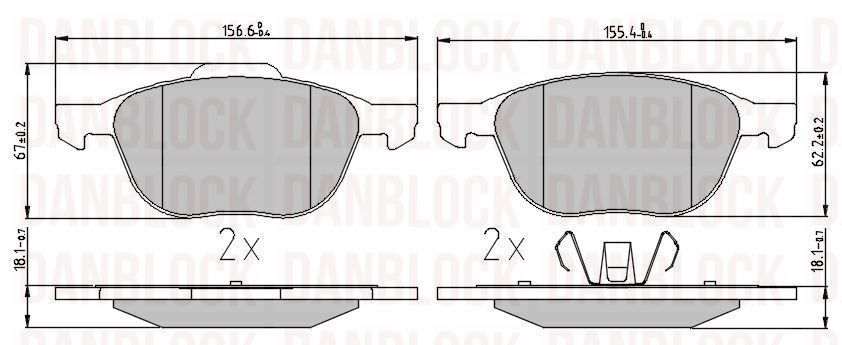 Brake Pad Set, disc brake (DB 510237)
