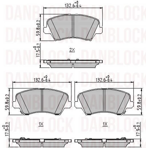 Brake Pad Set, disc brake (DB 511436)
