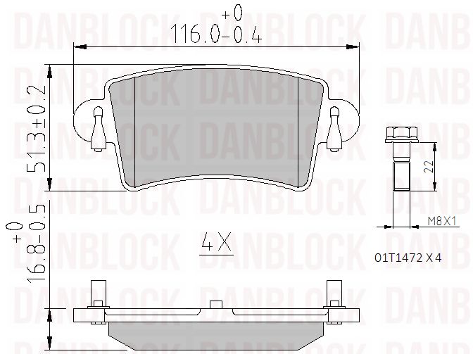 Brake Pad Set, disc brake (DB 510369)