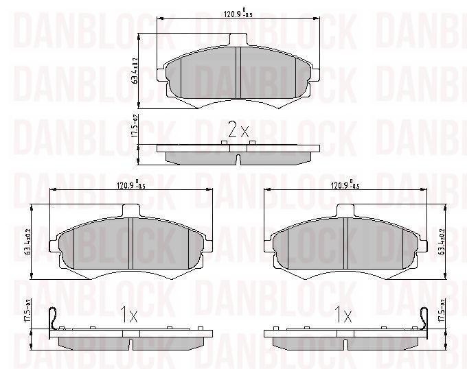 Brake Pad Set, disc brake (DB 510871)
