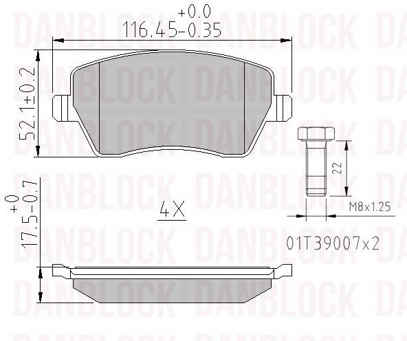 Brake Pad Set, disc brake (DB 510459)