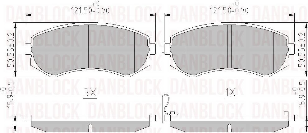 Brake Pad Set, disc brake (DB 510944)