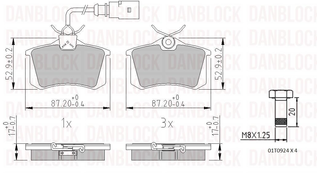 Brake Pad Set, disc brake (DB 510226)