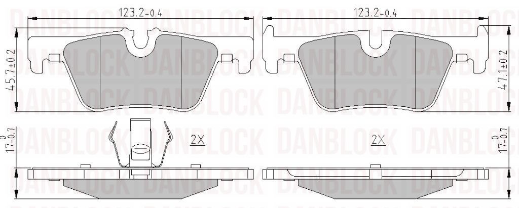 Brake Pad Set, disc brake (DB 510963)