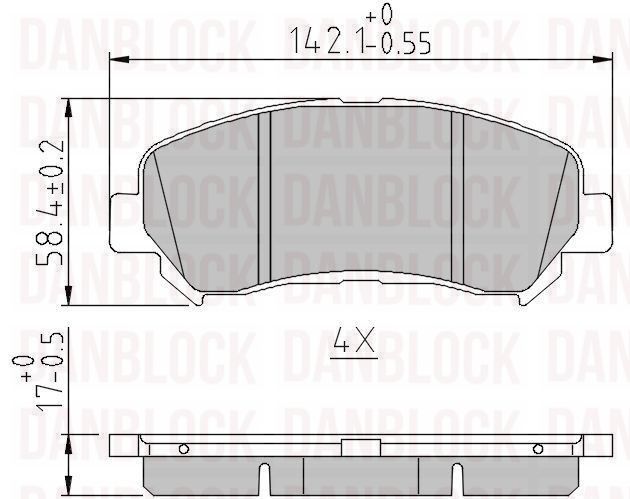 Brake Pad Set, disc brake (DB 510520)