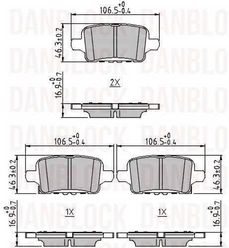 Brake Pad Set, disc brake (DB 511450)