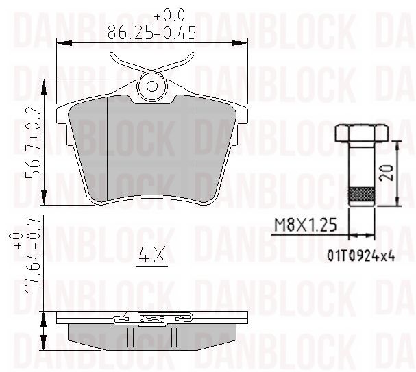 Brake Pad Set, disc brake (DB 510251)