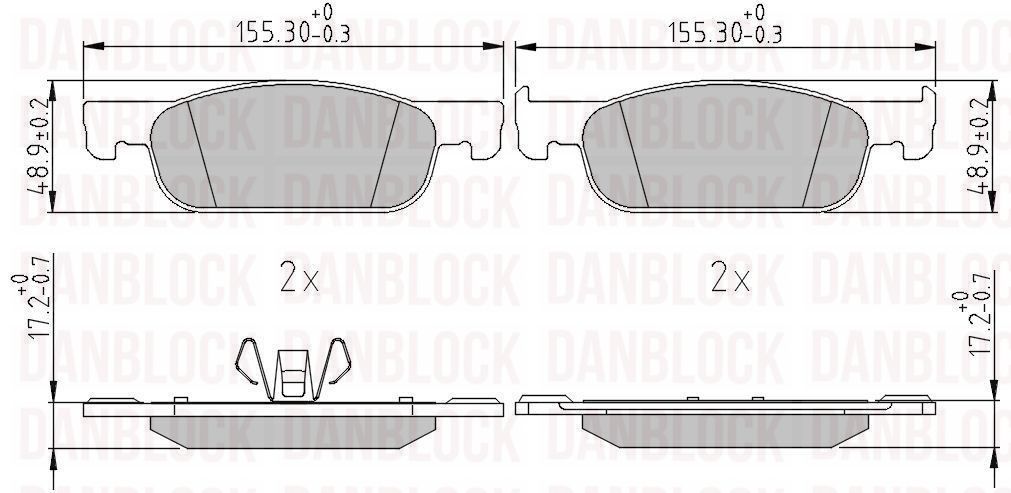 Brake Pad Set, disc brake (DB 511411)