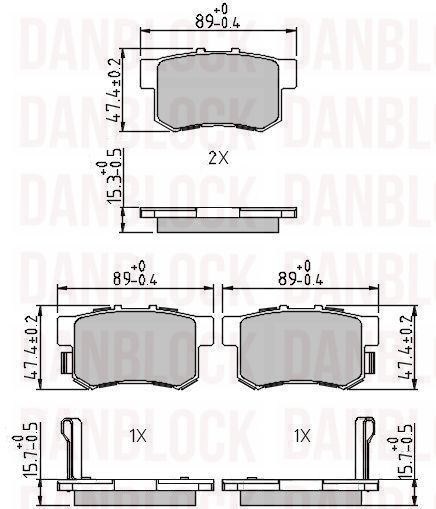 Brake Pad Set, disc brake (DB 511412)