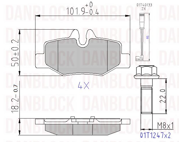 Brake Pad Set, disc brake (DB 510742)