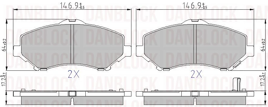 Brake Pad Set, disc brake (DB 510850)