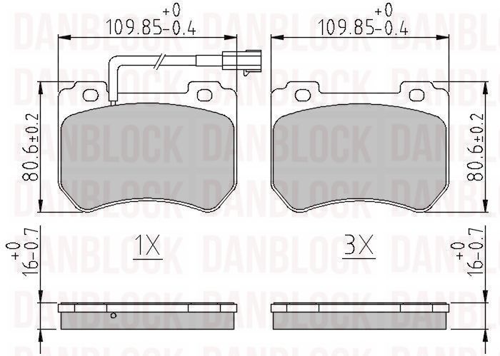 Brake Pad Set, disc brake (DB 511263)