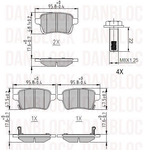 Brake Pad Set, disc brake (DB 511219)