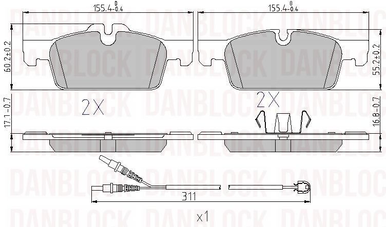 Brake Pad Set, disc brake (DB 510927)