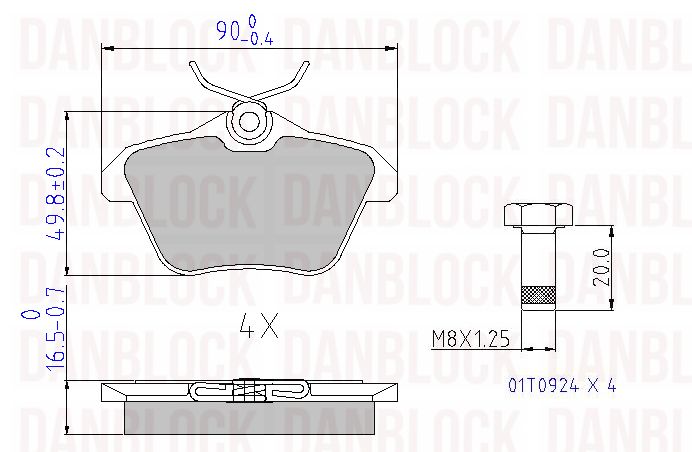 Brake Pad Set, disc brake (DB 510323)