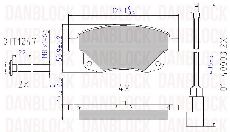 Brake Pad Set, disc brake (DB 510620)