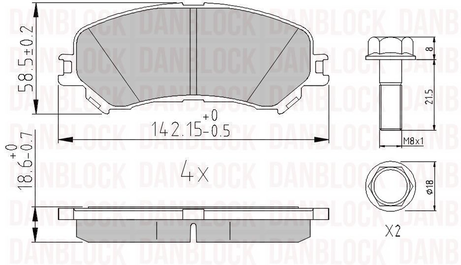 Brake Pad Set, disc brake (DB 511318)