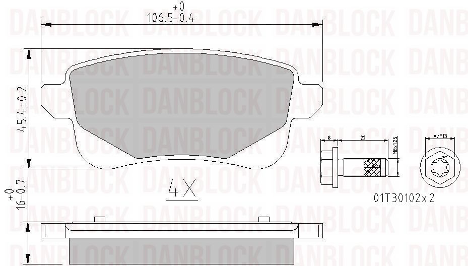 Brake Pad Set, disc brake (DB 511198)