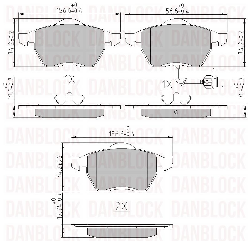 Brake Pad Set, disc brake (DB 510244)