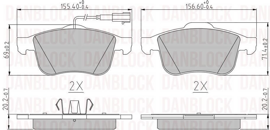 Brake Pad Set, disc brake (DB 510550)