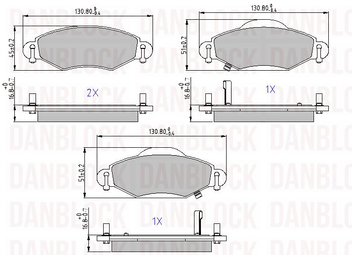 Brake Pad Set, disc brake (DB 510452)