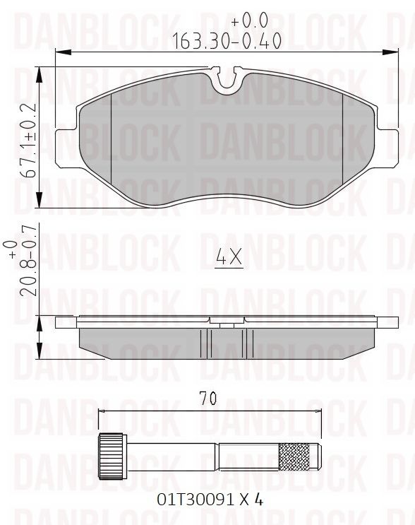 Brake Pad Set, disc brake (DB 510517)