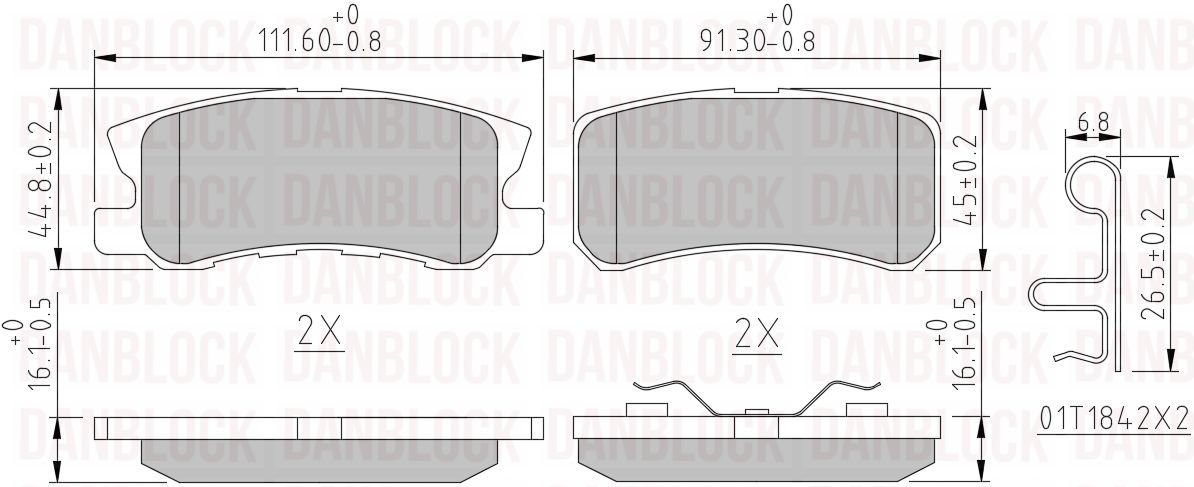 Brake Pad Set, disc brake (DB 510622)