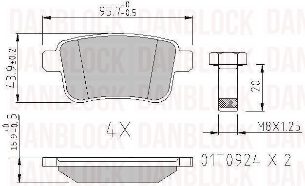 Brake Pad Set, disc brake (DB 510729)