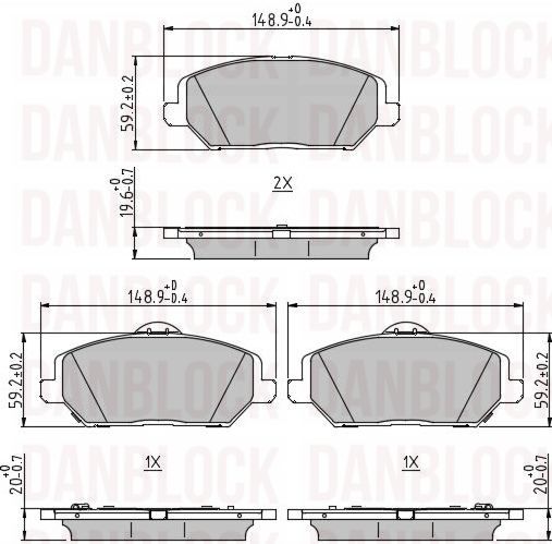 Brake Pad Set, disc brake (DB 511435)