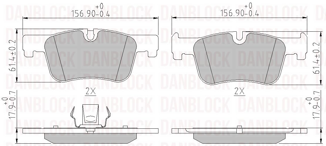 Brake Pad Set, disc brake (DB 510975)