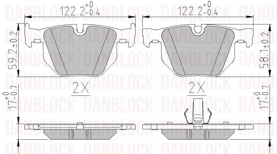 Brake Pad Set, disc brake (DB 510596)