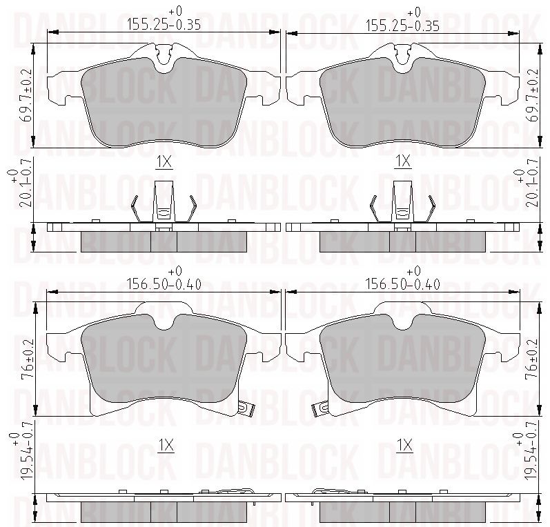 Brake Pad Set, disc brake (DB 510412)