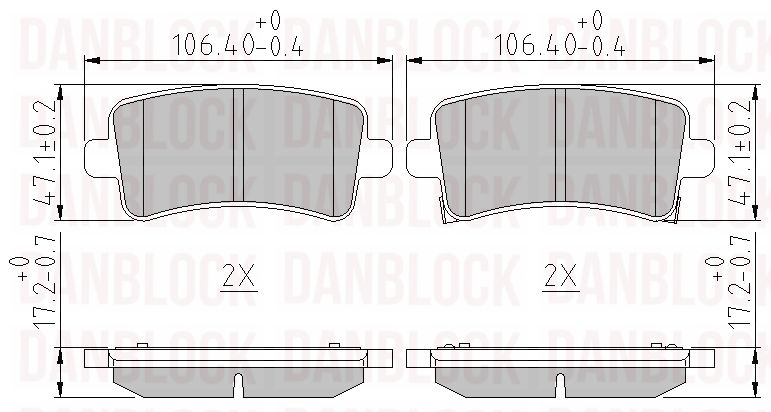 Brake Pad Set, disc brake (DB 510690)