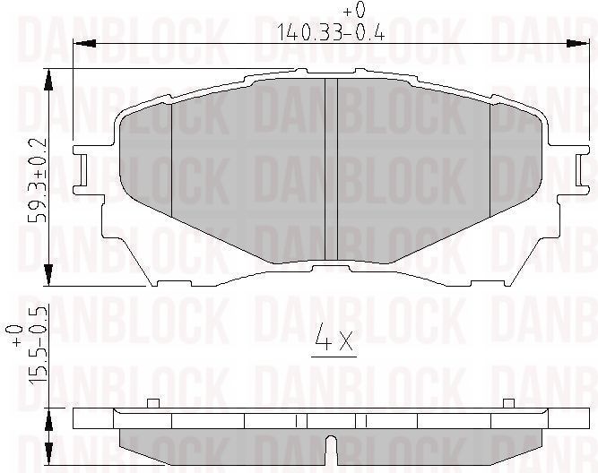 Brake Pad Set, disc brake (DB 511122)