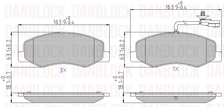 Brake Pad Set, disc brake (DB 510865)