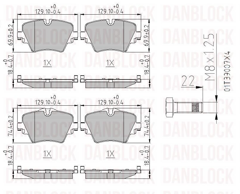 Brake Pad Set, disc brake (DB 511239)