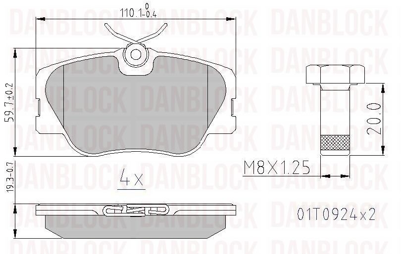 Brake Pad Set, disc brake (DB 510129)