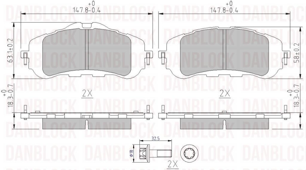 Brake Pad Set, disc brake (DB 511173)