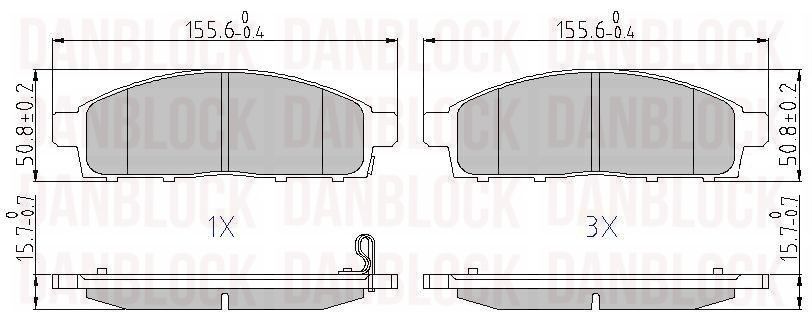 Brake Pad Set, disc brake (DB 510686)