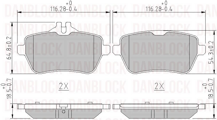 Brake Pad Set, disc brake (DB 511066)