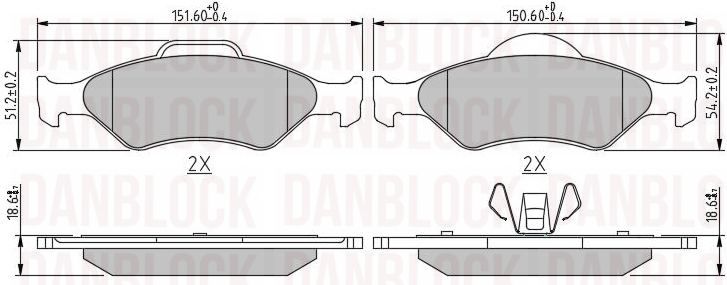 Brake Pad Set, disc brake (DB 510375)