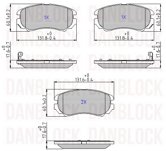 Brake Pad Set, disc brake (DB 510542)