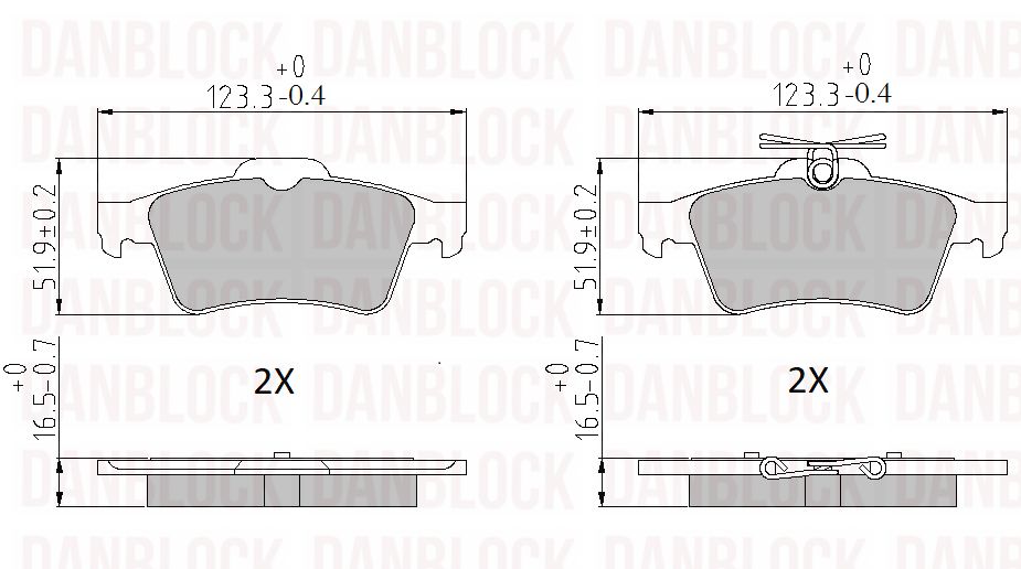 Brake Pad Set, disc brake (DB 510481)