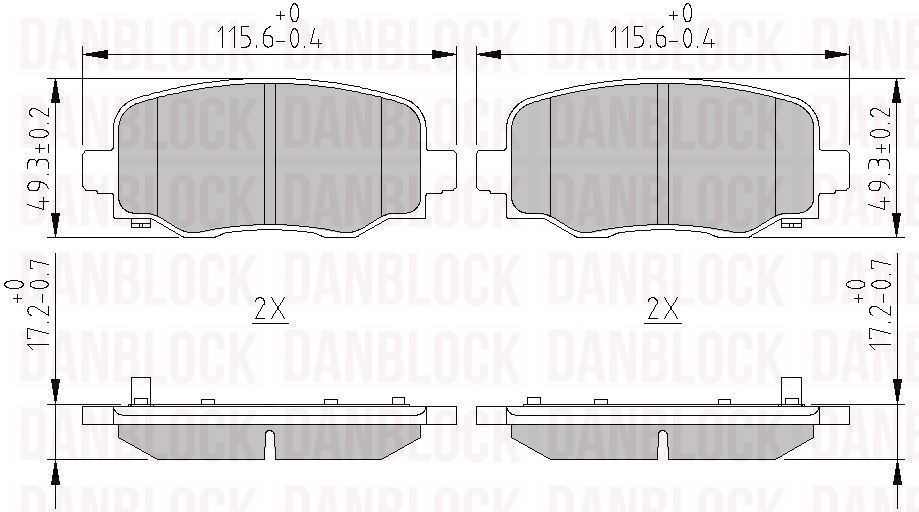 Brake Pad Set, disc brake (DB 511220)