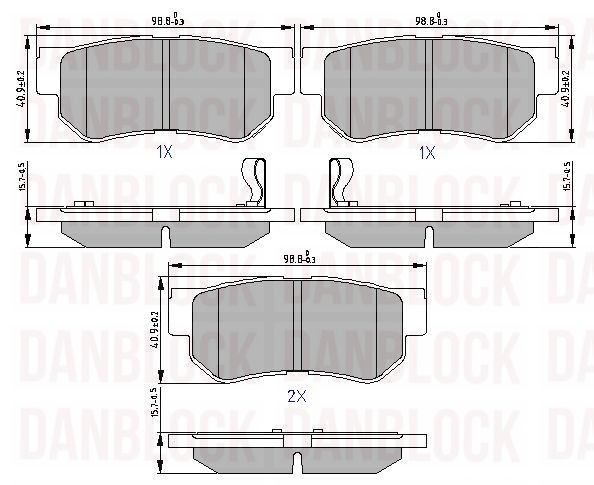 Brake Pad Set, disc brake (DB 510419)